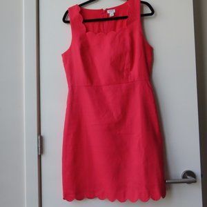 J. Crew Coral Scalloped Dress
